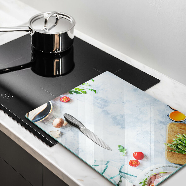 Protetor de placa de indução Ingredientes na cozinha