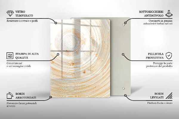 Proteção para placa de indução Textura de madeira