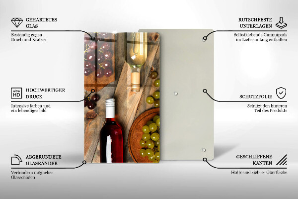 Protetor de placa de indução Garrafas de vinho e uvas