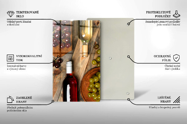 Protetor de placa de indução Garrafas de vinho e uvas