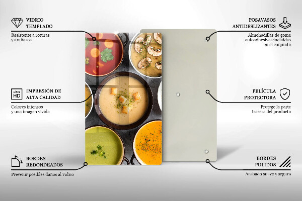 Protetor de placa de indução Sopas coloridas