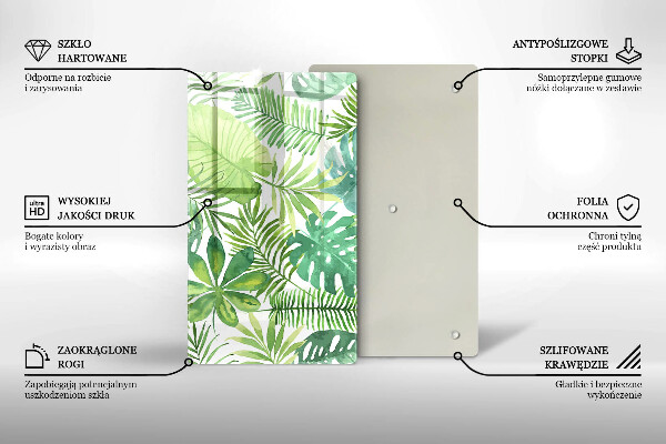 Protetor de bancada Folhas boho em aquarela