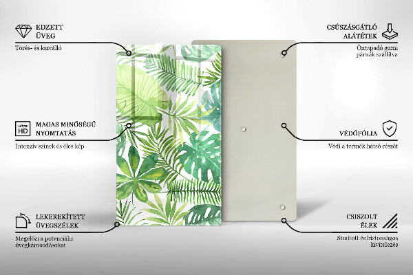 Protetor de bancada Folhas boho em aquarela