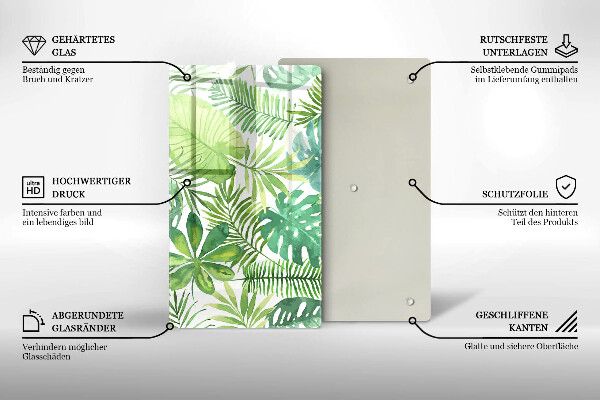 Protetor de bancada Folhas boho em aquarela