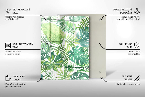 Protetor de bancada Folhas boho em aquarela