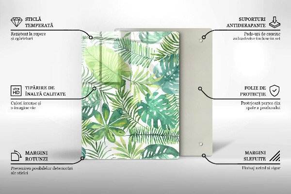 Protetor de bancada Folhas boho em aquarela