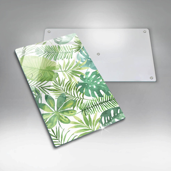 Protetor de bancada Folhas boho em aquarela