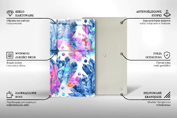 Protetor de bancada Ilustração de pena boho