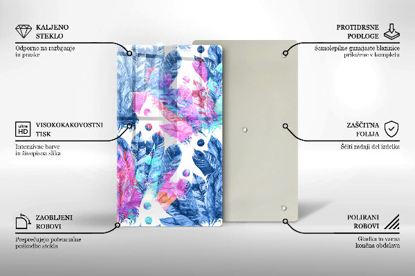 Protetor de bancada Ilustração de pena boho