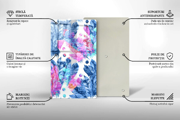 Protetor de bancada Ilustração de pena boho