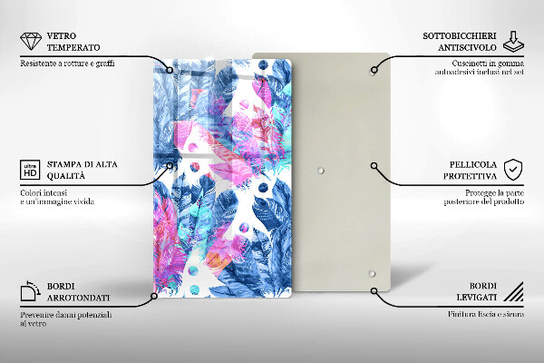 Protetor de bancada Ilustração de pena boho