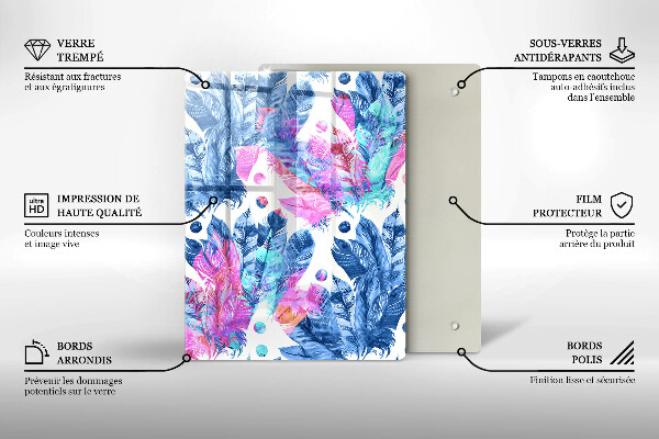 Protetor de bancada Ilustração de pena boho