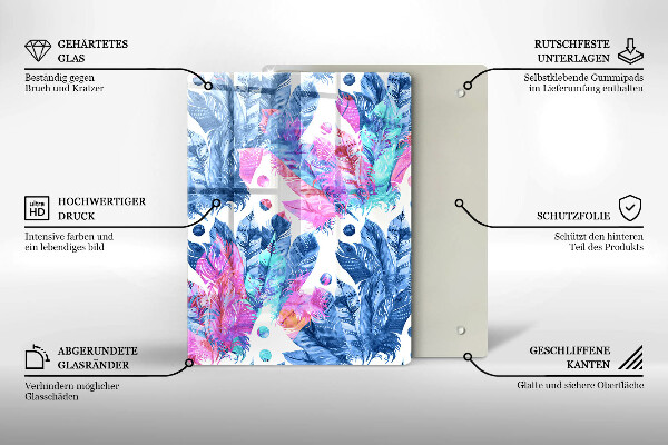 Protetor de bancada Ilustração de pena boho