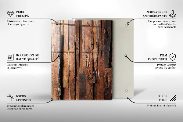 Protetor de placa de indução Tábuas de madeira decorativas