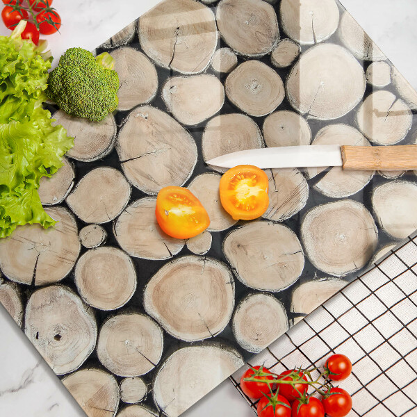 Proteção para placa de indução Troncos de árvores de madeira