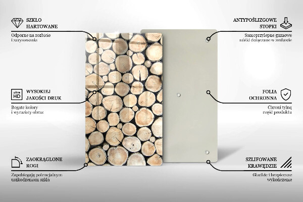 Proteção para placa de indução Troncos de árvores de madeira