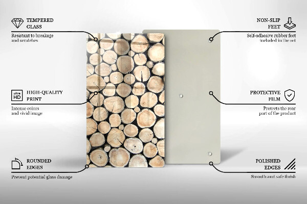 Proteção para placa de indução Troncos de árvores de madeira