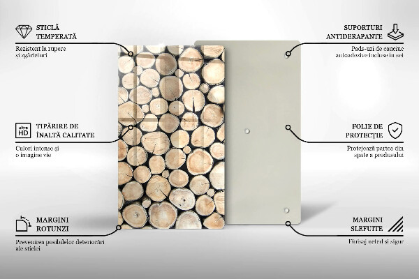 Proteção para placa de indução Troncos de árvores de madeira