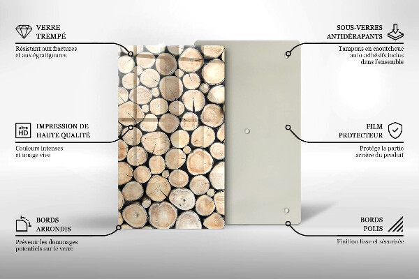 Proteção para placa de indução Troncos de árvores de madeira