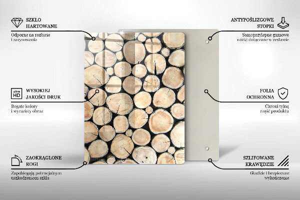 Proteção para placa de indução Troncos de árvores de madeira