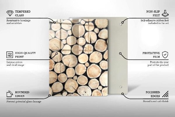 Proteção para placa de indução Troncos de árvores de madeira