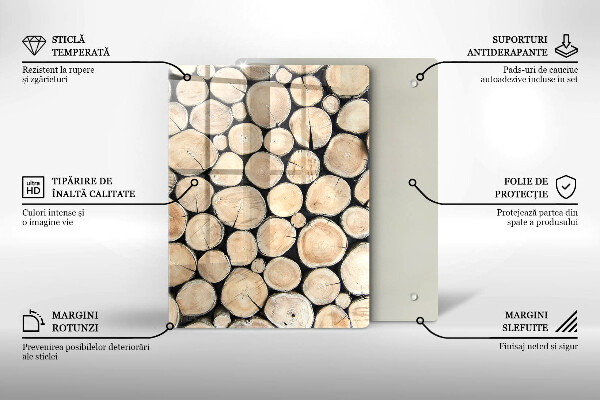 Proteção para placa de indução Troncos de árvores de madeira