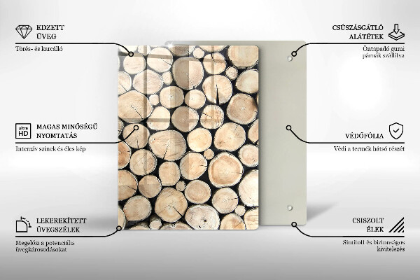 Proteção para placa de indução Troncos de árvores de madeira