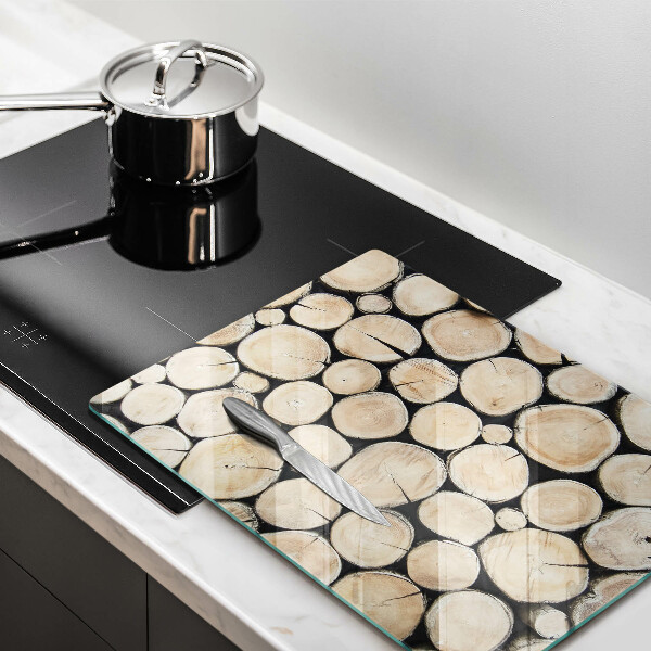 Proteção para placa de indução Troncos de árvores de madeira