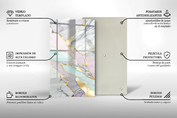 Protetor de bancada Mármore pastel