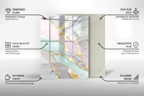 Protetor de bancada Mármore pastel