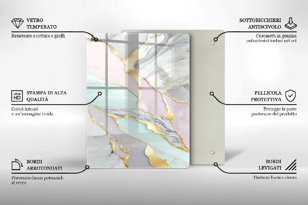 Protetor de bancada Mármore pastel