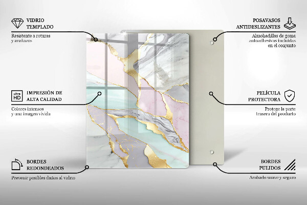 Protetor de bancada Mármore pastel
