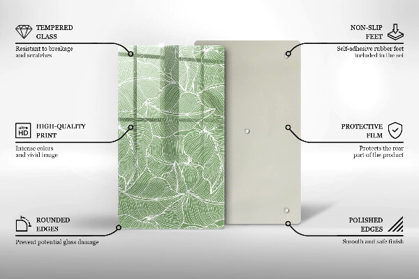 Protetor de placa de indução Folhas lineares