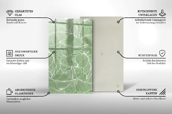 Protetor de placa de indução Folhas lineares