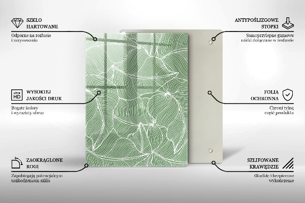 Protetor de placa de indução Folhas lineares