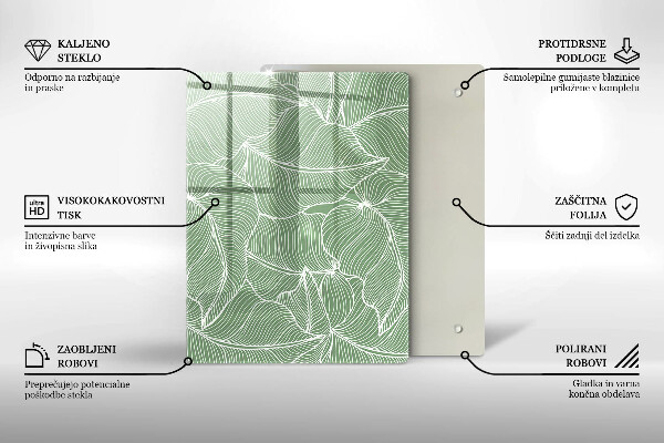 Protetor de placa de indução Folhas lineares