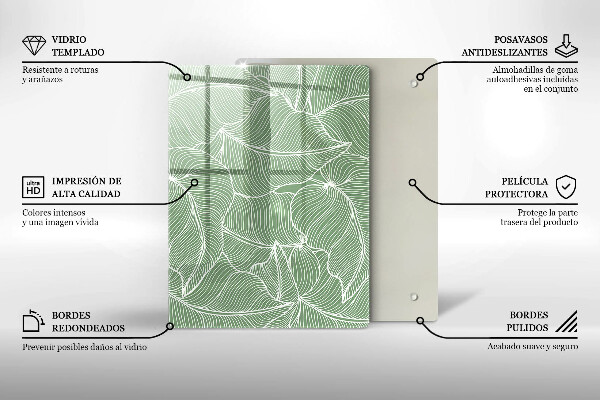 Protetor de placa de indução Folhas lineares