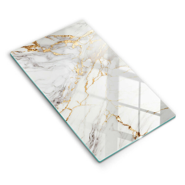 Proteção para placa de indução Mármore claro com dourado