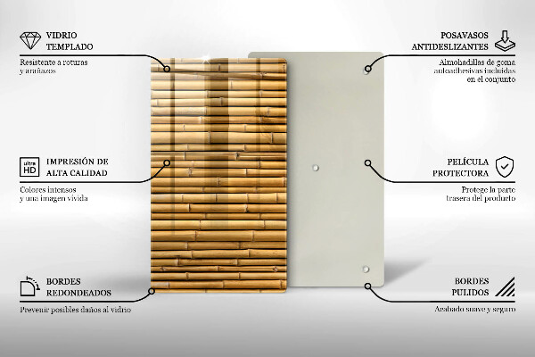 Proteção para placa de indução Bambu boho natural