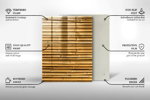 Proteção para placa de indução Bambu boho natural