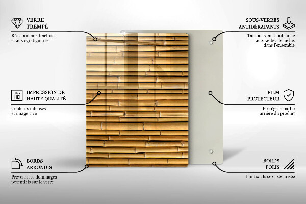 Proteção para placa de indução Bambu boho natural
