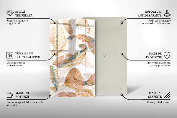 Protetor de placa de indução Penas e folhas Boho