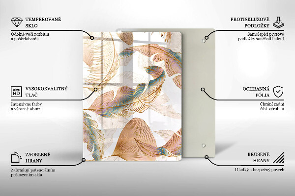 Protetor de placa de indução Penas e folhas Boho