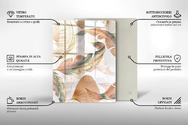 Protetor de placa de indução Penas e folhas Boho