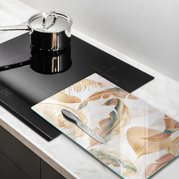 Protetor de placa de indução Penas e folhas Boho