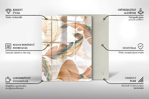 Protetor de placa de indução Penas e folhas Boho