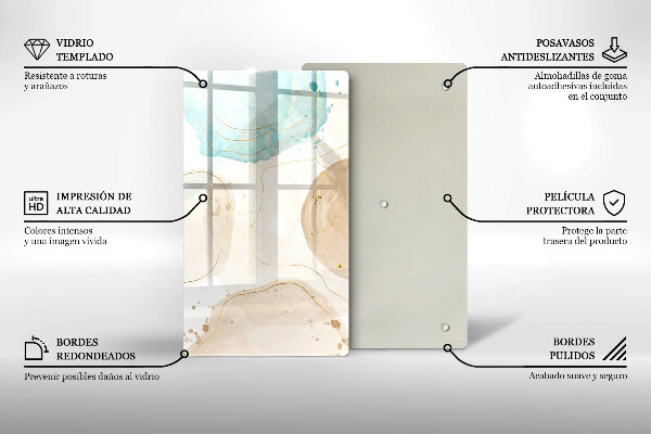 Proteção para placa de indução Bokeh boho e dourado