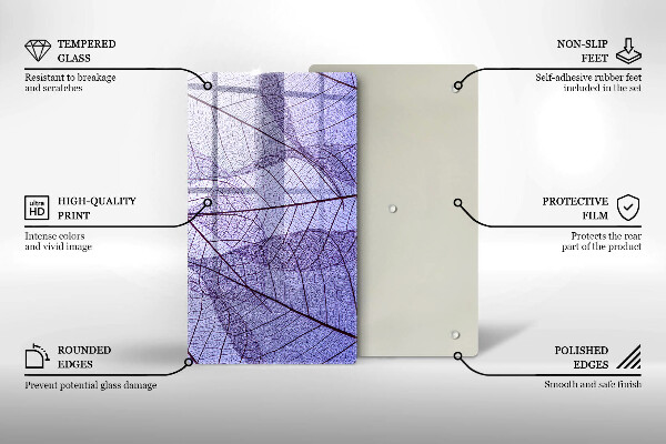 Proteção para placa de indução Folhas com nervuras
