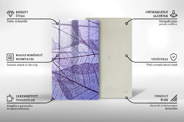 Proteção para placa de indução Folhas com nervuras