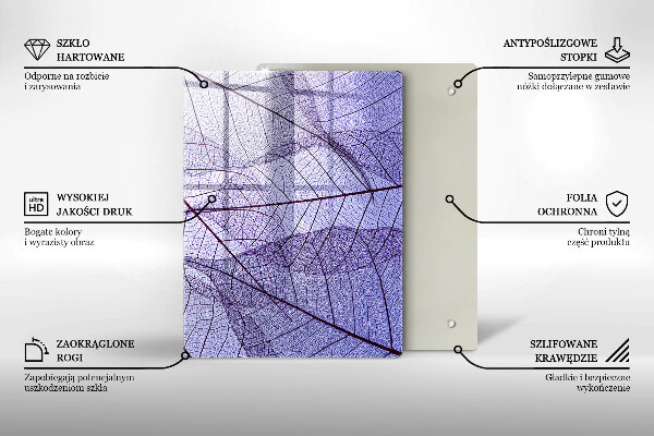 Proteção para placa de indução Folhas com nervuras